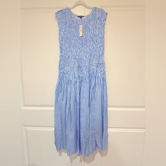 J.crew Maude dress in stripe drapey viscose twill NWT SZ L - Picture 6 of 8